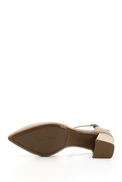 GÖNDERİ(R) Kadın / Kız Nude Bilekten Bağlı Orta Topuklu Hakiki Deri Ayakkabı