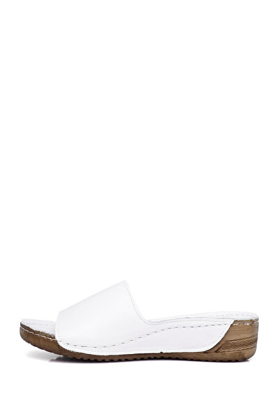 GÖNDERİ(R) Γυναικείες / Κορίτσια Παντόφλες από Γνήσιο Δερμάτινο Σόλα Λευκή Πλήρωση