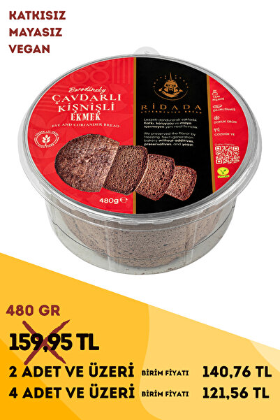 Ridada Çavdarlı Kişnişli Ekmek Borodisnky (Mayasız Vegan) 480 G
