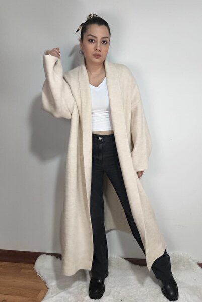 MADAMMERY Cream Color Thick Long Cardigan Oversize