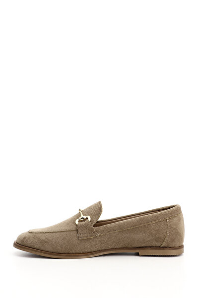 GÖNDERİ(R) Women's Mink Suede Blunt Toe Buckle Ballerinas