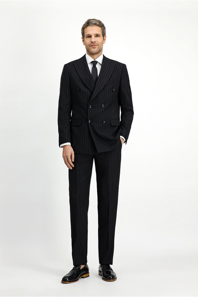 Kiğılı Woolen Striped Regular Fit Double Breasted Suit