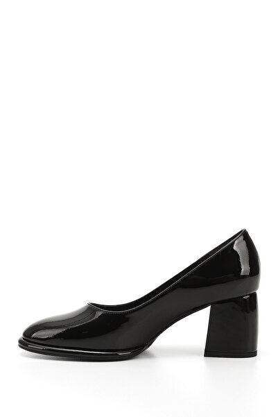 GÖNDERİ(R) Women / Girls Black Patent Leather Medium Thick Platform Heeled Shoes