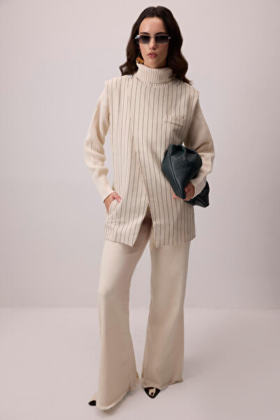Touché Privé Linen Textured Striped Vest