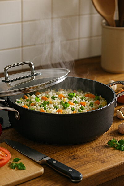 Gigilli وعاء طهي مسطح من FİN مقاس 24 سم باللون الأسود