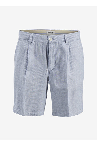 Jack & Jones Lacivert Erkek Tapered Fit Chino Şort JPSTACE JJCAIRO LINEN BLEND