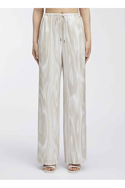 Calvin Klein Bağlamalı Bel Normal Bej Kadın Pantolon WOOD GRAIN TWILL PYJAMA PANT