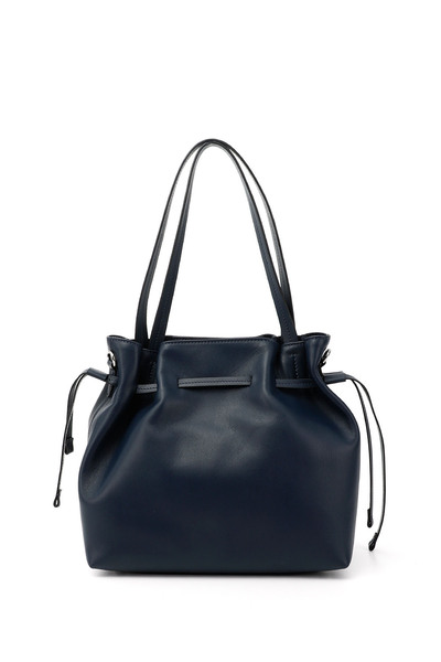 GÖNDERİ(R) Women / Girls Navy Blue Genuine Leather Hand and Shoulder Bag