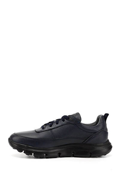 GÖNDERİ(R) Men's Navy Blue Lace-Up Genuine Leather Sneakers