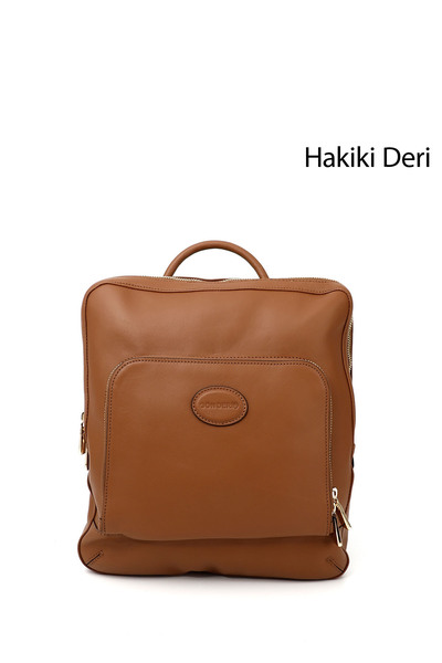 GÖNDERİ(R) Women's Tan Genuine Leather Handbag and Backpack