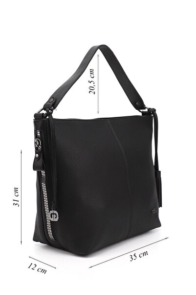 GÖNDERİ(R) Black Large Size Women's Shoulder Bag B6816
