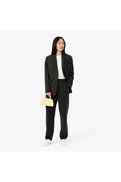 Lacoste Kadın Slim Fit Bisiklet Yaka Beyaz T-Shirt