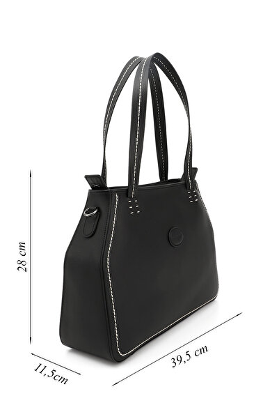 GÖNDERİ(R) Women / Girls Black Genuine Leather Hand and Shoulder Bag