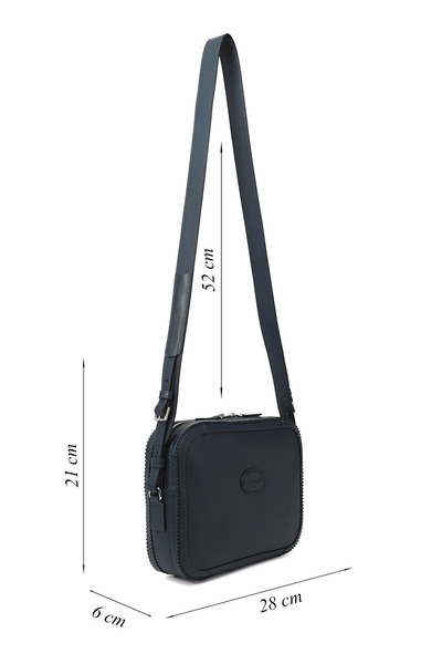 GÖNDERİ(R) Women / Girls Navy Blue Genuine Leather Long Strap Shoulder Bag