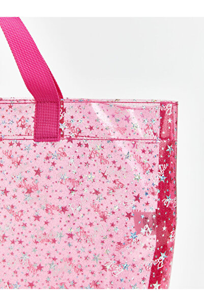 LC Waikiki Pink Barbie Printed Girl's Beach Bag