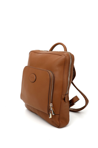 GÖNDERİ(R) Women's Tan Genuine Leather Handbag and Backpack