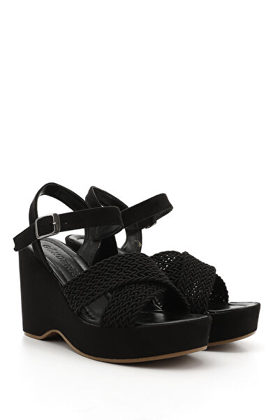 GÖNDERİ(R) Dámské/dívčí černé sandály s vycpanou podrážkou se síťovinou