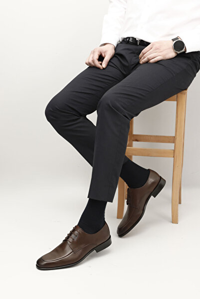 GÖNDERİ(R) Brown Antique Gön Platinum Genuine Leather Leather Sole Lace Up Casual Men's Shoes 01051