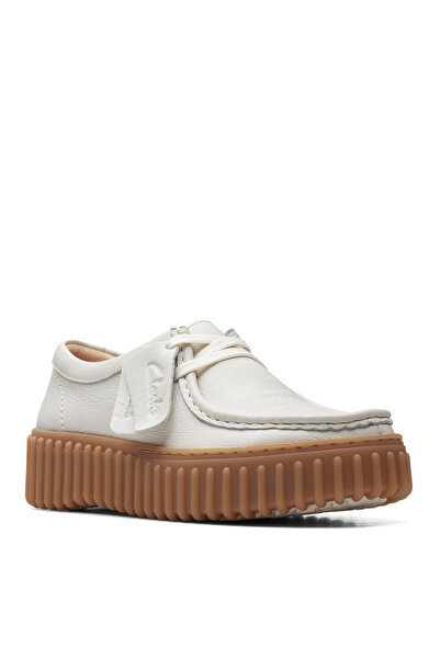 CLARKS Beyaz Kadın Deri Düz Ayakkabı 26172085