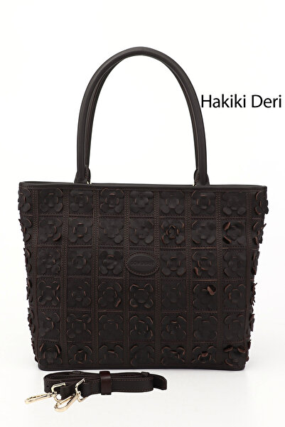 GÖNDERİ(R) Women / Girls Brown Genuine Leather Hand and Shoulder Bag