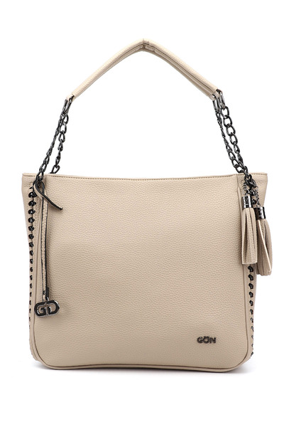 GÖNDERİ(R) Dámská / dívčí taška přes rameno se světlým norkovým střapcem