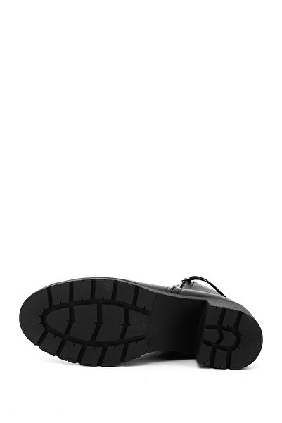 GÖNDERİ(R) Kadın / Kız Siyah Fermuarlı Kalın Topuklu Hakiki Deri Bot