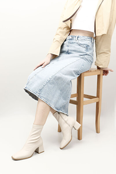 GÖNDERİ(R) Γυναικείες/Κορίτσια Stretch μπότες με φερμουάρ, αμβλύ δάχτυλο με χοντρό τακούνι