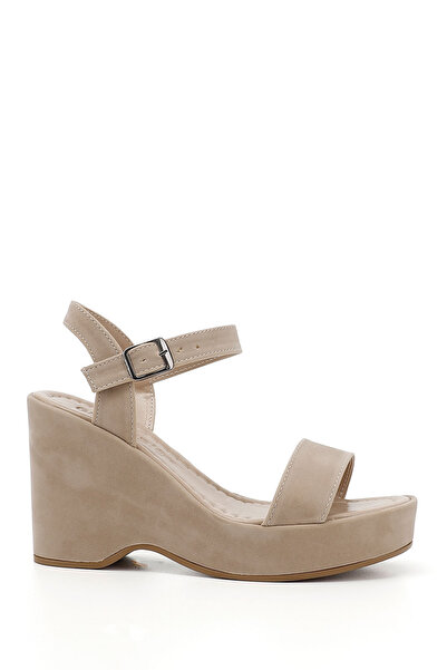 GÖNDERİ(R) Γυναικεία/Κορίτσια Μπεζ πέδιλα Nubuck Wedge