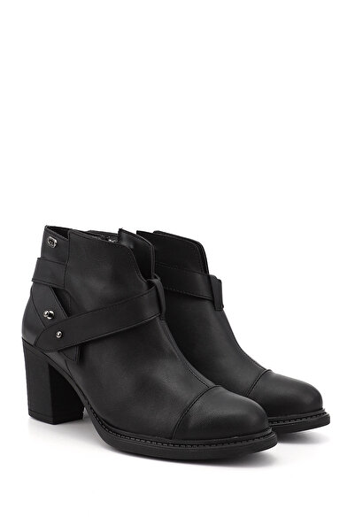GÖNDERİ(R) Kadın / Kız Siyah Fermuarlı Kalın Topuklu Bot