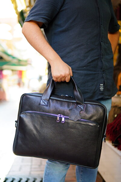 Mocikon Hakiki Deri El Yapımı Unisex Laptop & Evrak Çantası