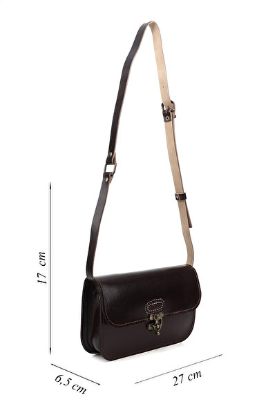 GÖNDERİ(R) Women / Girls Dark Burgundy Vaketa Genuine Leather Shoulder and Messenger Bag