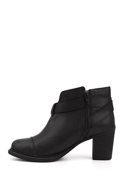 GÖNDERİ(R) Kadın / Kız Siyah Fermuarlı Kalın Topuklu Bot
