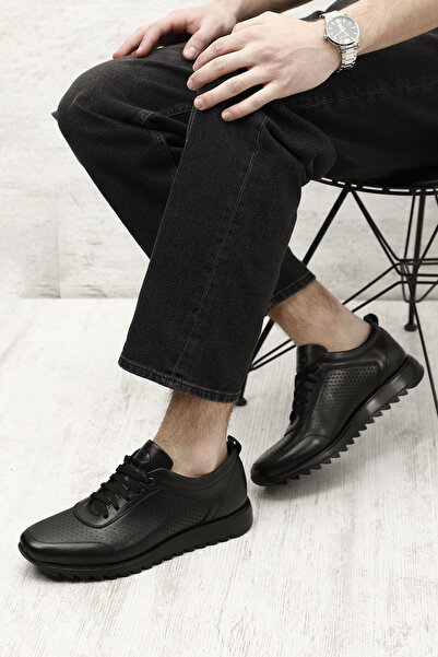 GÖNDERİ(R) Чоловічі чорні шкіряні кросівки на шнурівці