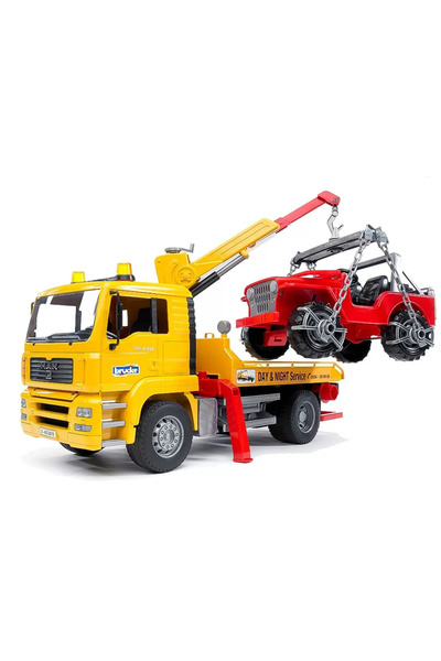 Bruder Camion de tractare MAN cu masina de teren Jeep - Bruder 02750