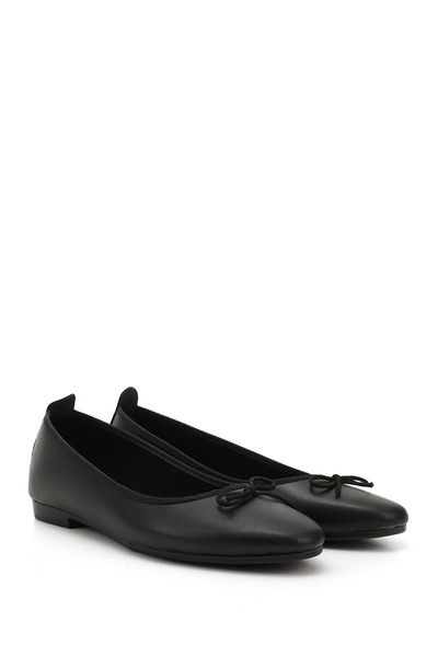 GÖNDERİ(R) Women's Black Thermo Sole Bow Ballerinas
