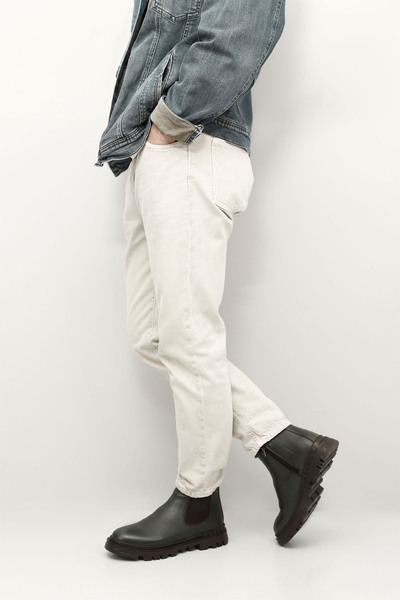 GÖNDERİ(R) Erkek Fermuarlı Hakiki Deri Chelsea Bot