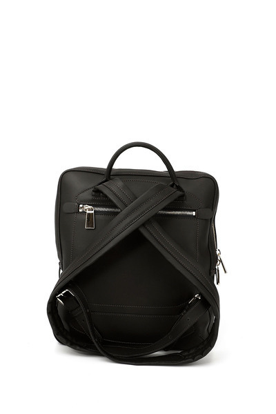 GÖNDERİ(R) Women's Black Genuine Leather Handbag and Backpack