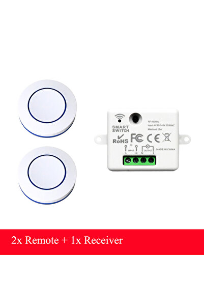 Choice 1x جهاز استقبال 2xRC CENFAYA 433HMz مفتاح إضاءة لاسلكي RF زر دائري عن ...