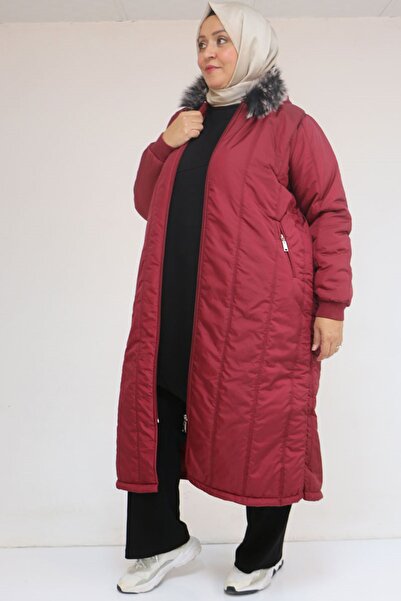Eslina 33093 Καπιτονέ μπουφάν με κουκούλα σε μπορντό