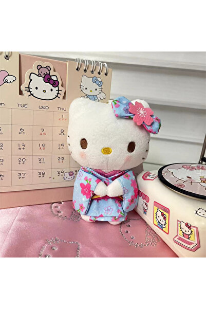Choice 1 New Sanrio Kimono Hello Kitty Plush Doll Keychain Cartoon Cute Kitty Cat Plush Keychains Bag Dec.