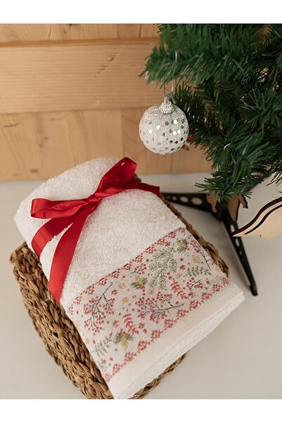 Baveno Pamuklu 2'li Şirin Nakışlı Hediyelik Havlu Seti
