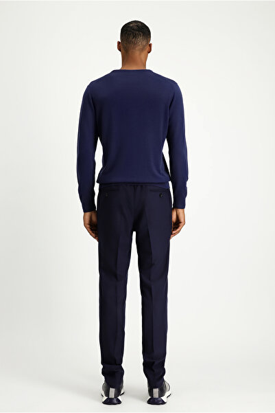 Kiğılı Super Slim Fit Ekstra Dar Kesim Likralı Beli Lastikli İpli Klasik Kumaş Pantolon