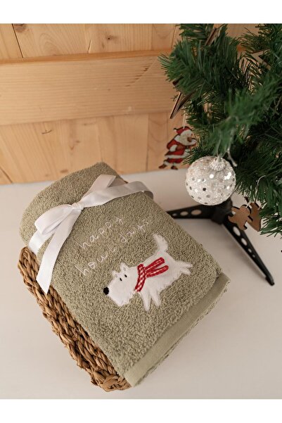 Baveno Pamuklu 2'li Şirin & Modern Nakışlı Hediyelik Havlu Seti