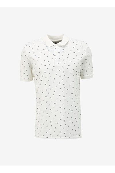 Lee Cooper Ανδρικό μπλουζάκι με λαιμόκοψη πόλο σκούρο λευκό 232 LCM 242034 NEWANDY OFF WHITE