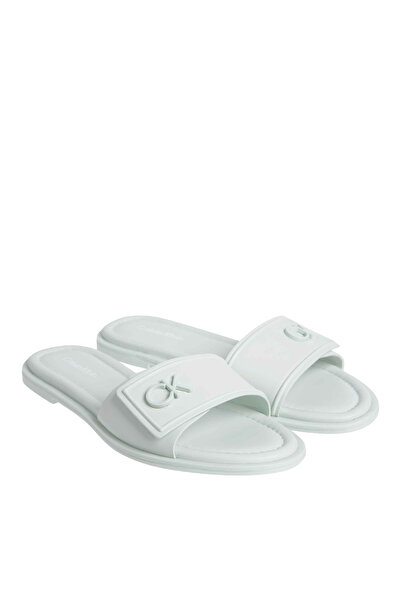 Calvin Klein Flat Slide Metal Logo Slippers