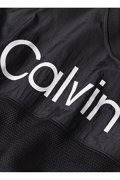 Calvin Klein 00GMS4W338BAE-PW - Φούτερ ανδρικό μαύρο με λαιμόκοψη κανονικής εφαρμογής