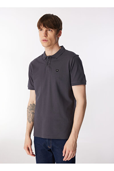 WRANGLER Ανδρικό μπλουζάκι πόλο ανθρακί W7D5K4XX2T003 Μπλουζάκι πόλο με κοντό μανίκι