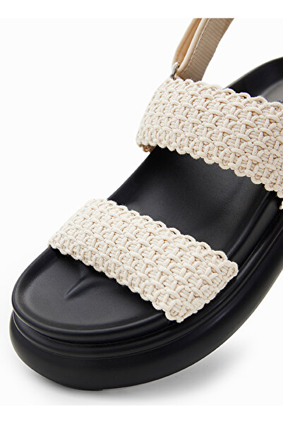 Desigual Krem-Siyah Kadın Sandalet 24SSSO012000