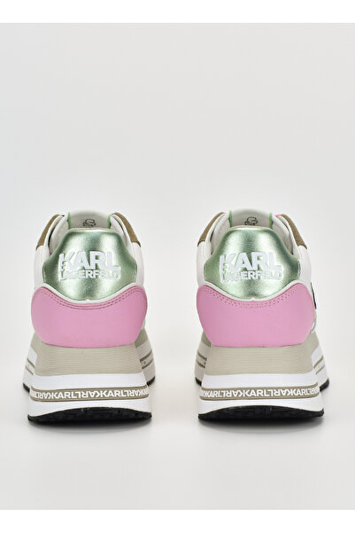 Karl Lagerfeld Beyaz-Yeşil Kadın deri Sneaker KL64931N 31Q