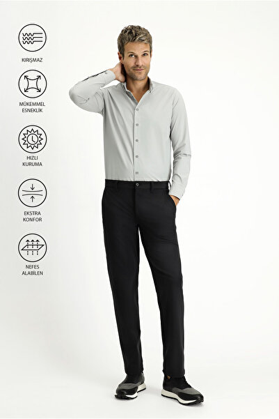 Kiğılı Techno-Line Slim Fit Dar Kesim Likralı Klasik Kumaş Pantolon